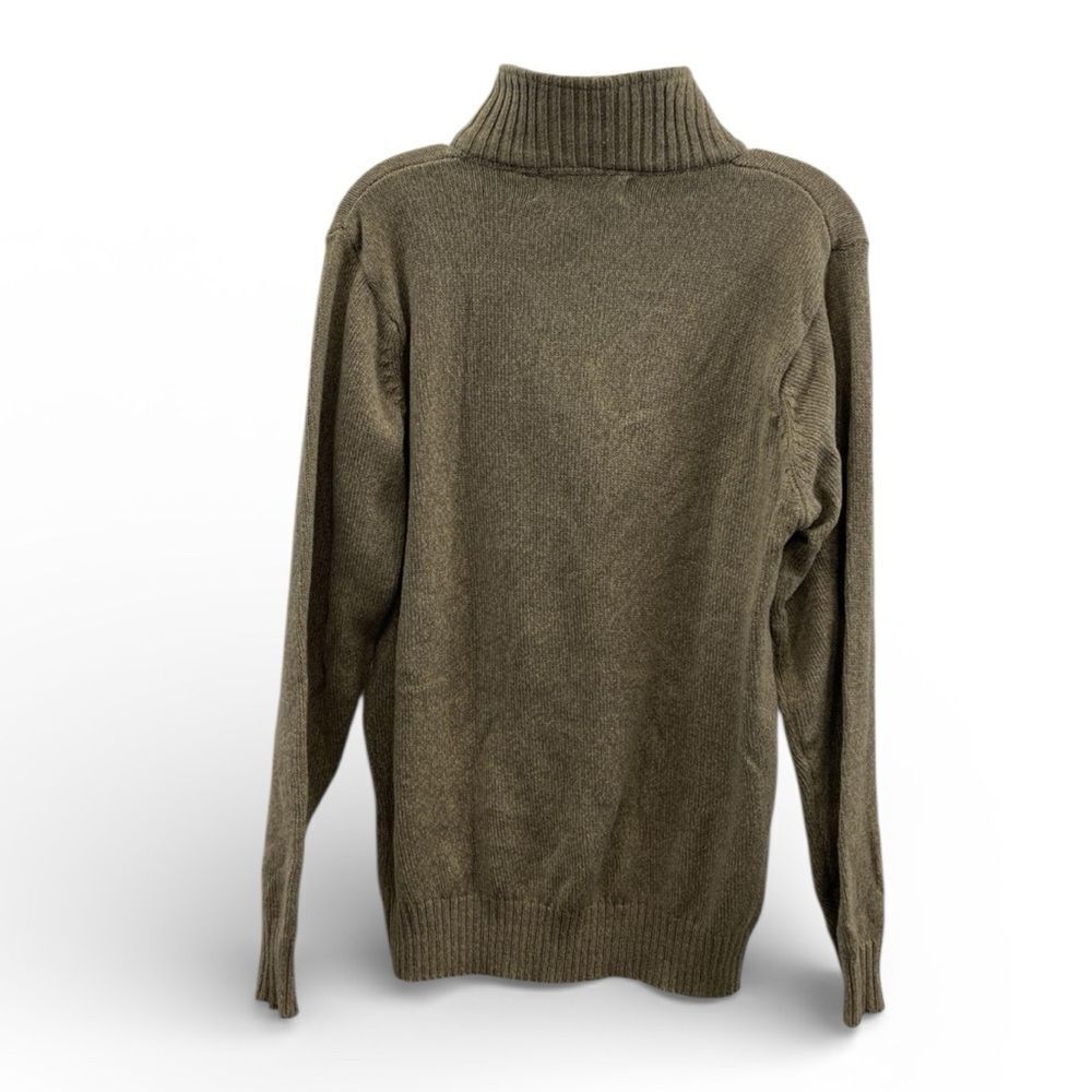 Oscar de la Renta Men’s Quarter Zip Knit Sweater | Leather Pull | Quiet Luxury - Picture 8 of 10